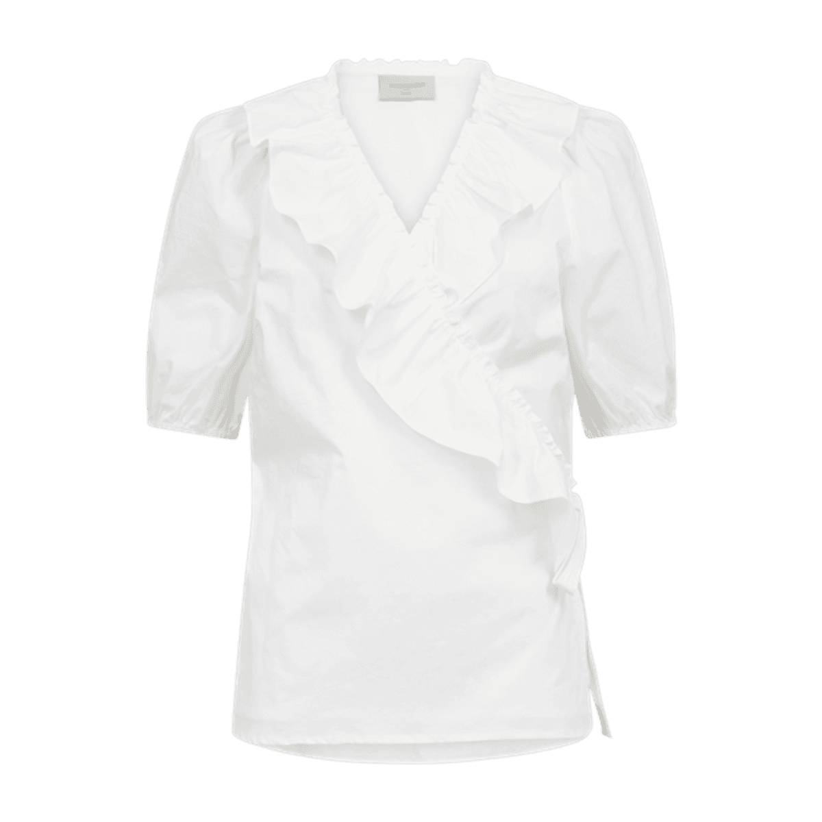 MALAY BLUSE M/VOLANGER - HVIT