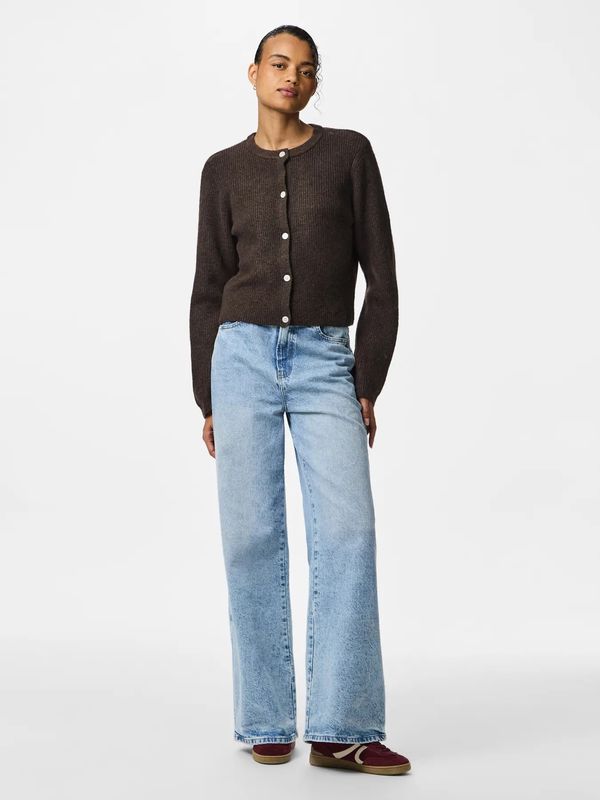 SILLY CARDIGAN M/LANG ERM - BRUN MELERT