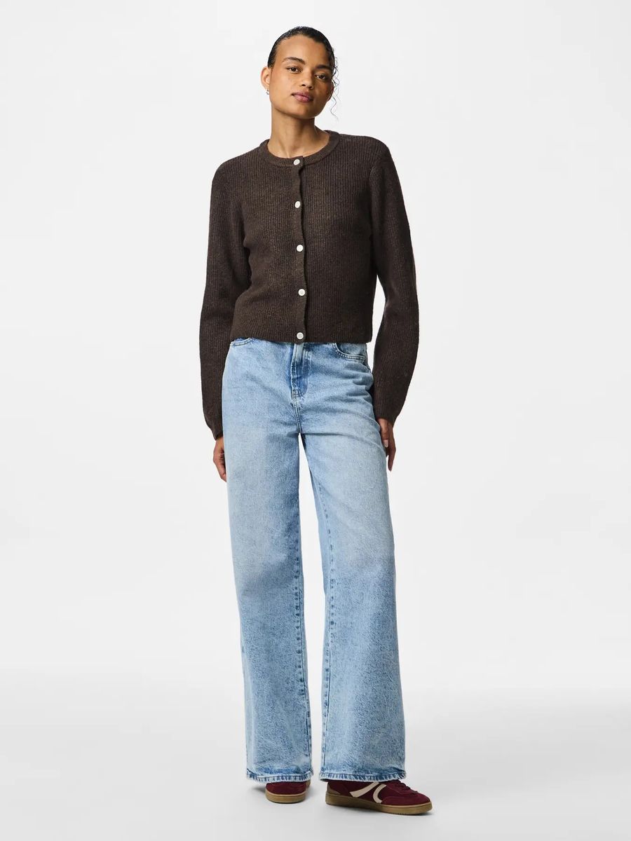 SILLY CARDIGAN M/LANG ERM - BRUN MELERT