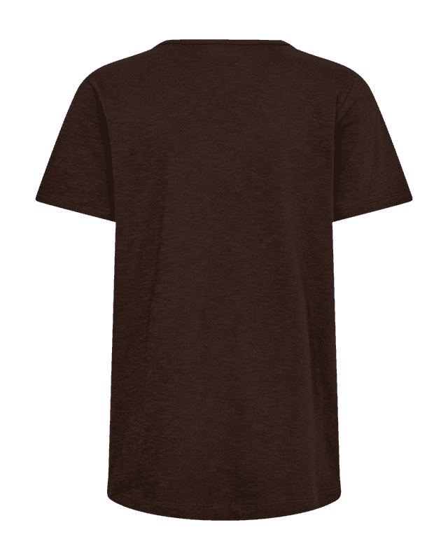 SABINA T-SHIRT V-HALS - BRUN