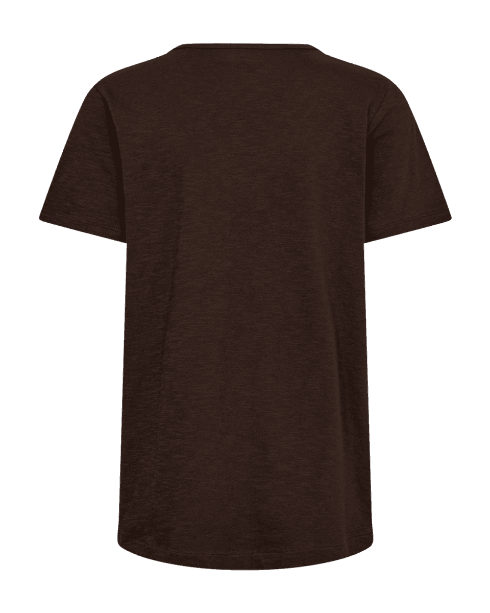 SABINA T-SHIRT V-HALS - BRUN