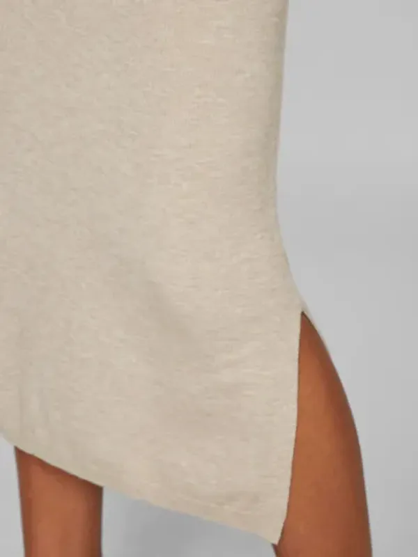 COMFY MIDI KNIT SKJØRT - NATURAL MELANGE
