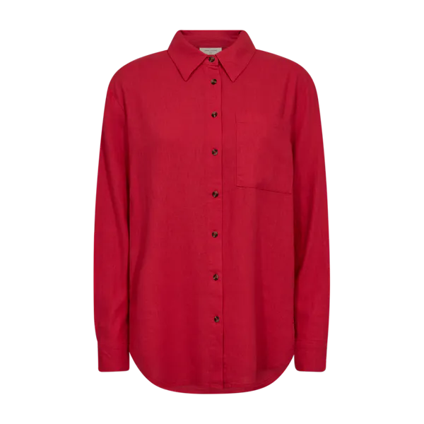 Hovedbilde LAVA LIN/VISCOSE SKJORTE - RØD