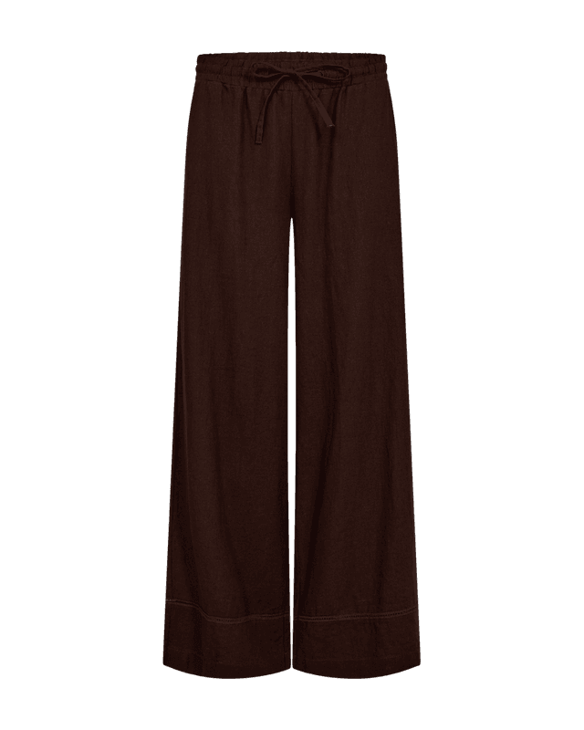 LALUNA LIN/VISCOSE BUKSE - BRUN
