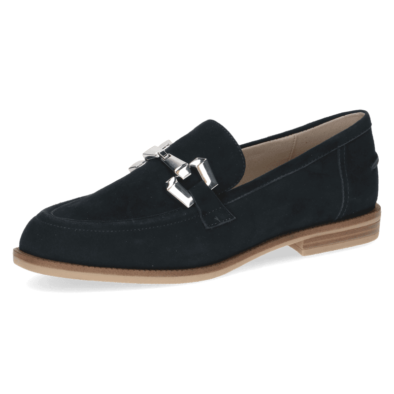 MOKASIN I SKINN - NAVY