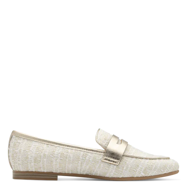 Hovedbilde MOKASIN BOUCLE M/GULL DETALJER  - CREAM