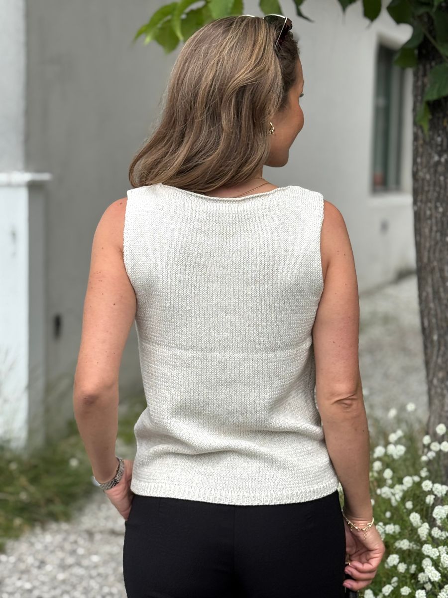 GRSCALIVA STRIKKET TOPP - MOONBEAM
