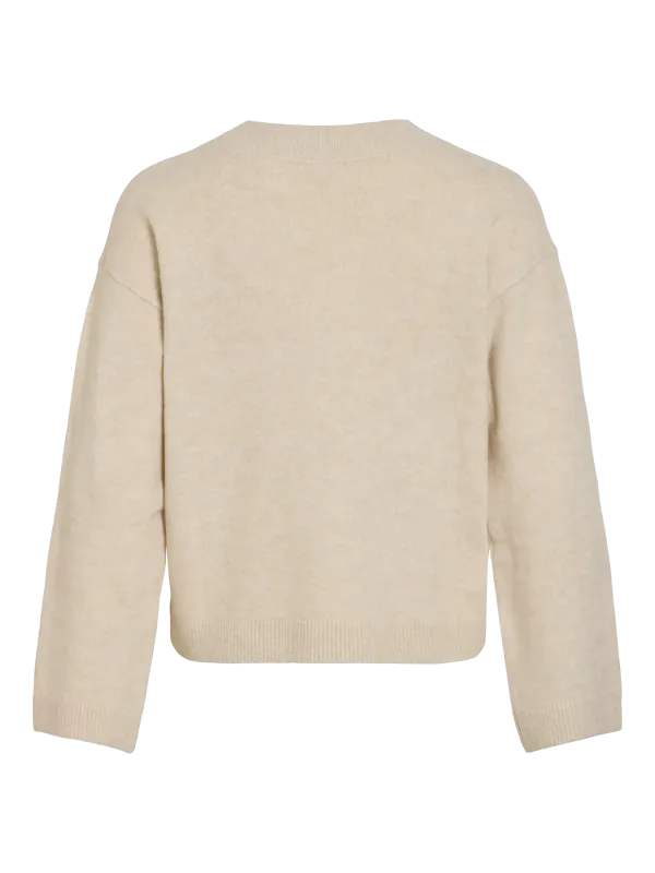 LIGA V-HALS GENSER - CREAM MELERT