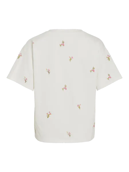 Hovedbilde MONIE T-SHIRT FLOWERS - HVIT