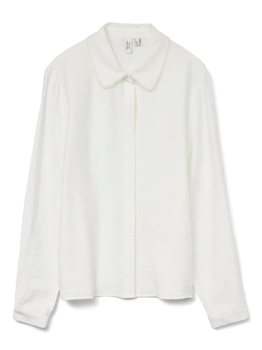 FALINA SKJORTE PERLEKRAGE - OFFWHITE