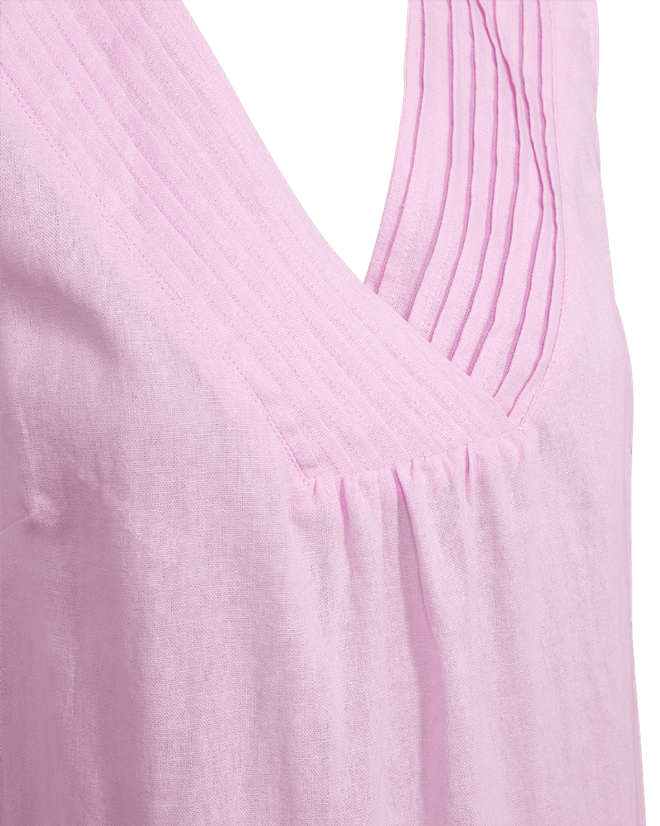 LAVA LIN/VISCOSE TOPP V-HALS - ROSA