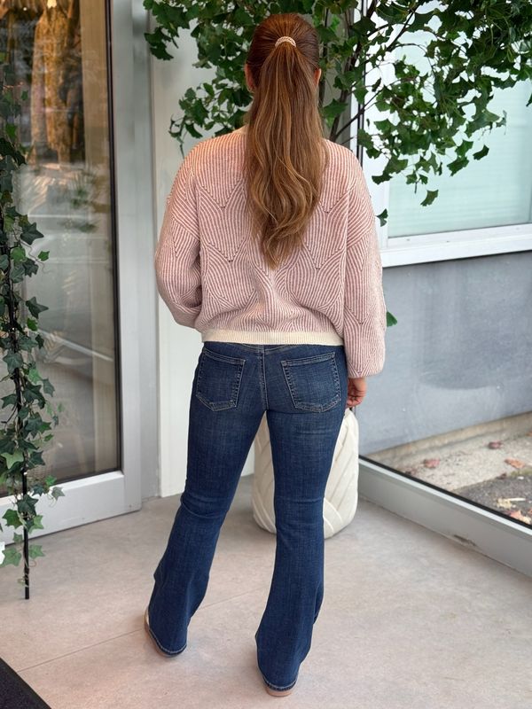 JENNA KNIT GENSER - ROSE / OFFWHITE
