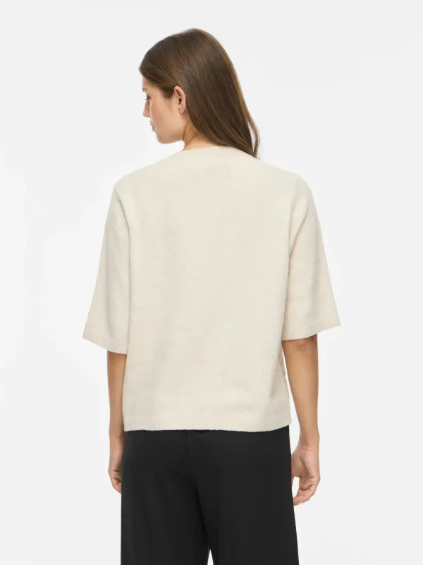 LIGA CABEL CARDIGAN 2/4 ERM - CREAM MELERT