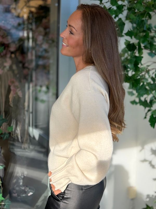 KACY STRIKKET GENSER - CREAM