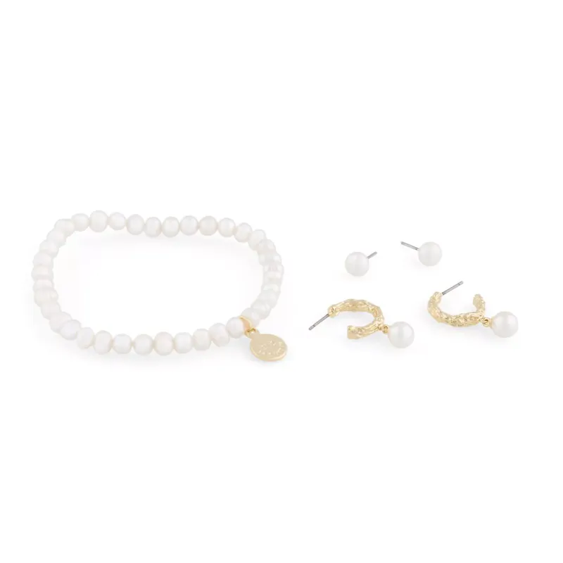SNÖ OF SWEDEN - JUDY SET BRACELET 4 - GULL/PERLER