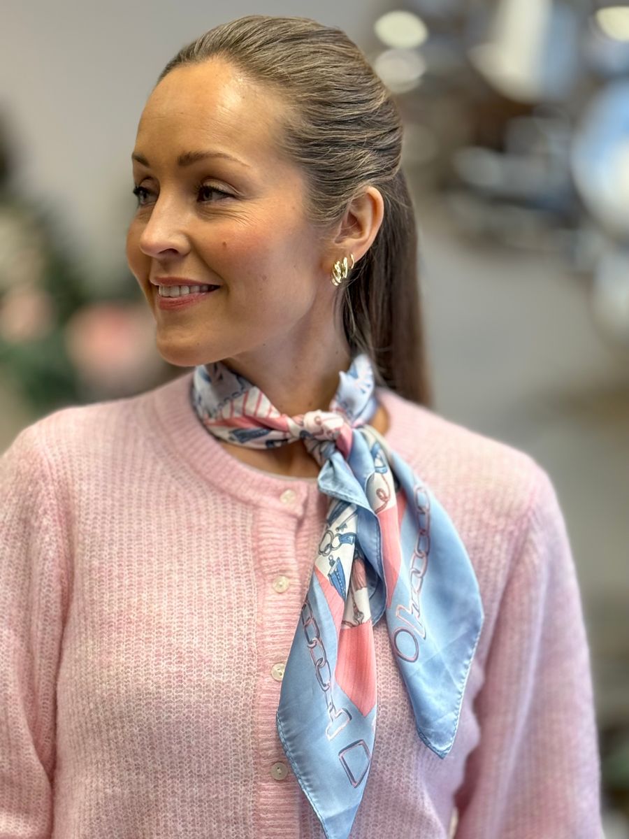 SKJERF SILKELOOK LENKE - LYSBLÅ/ROSA