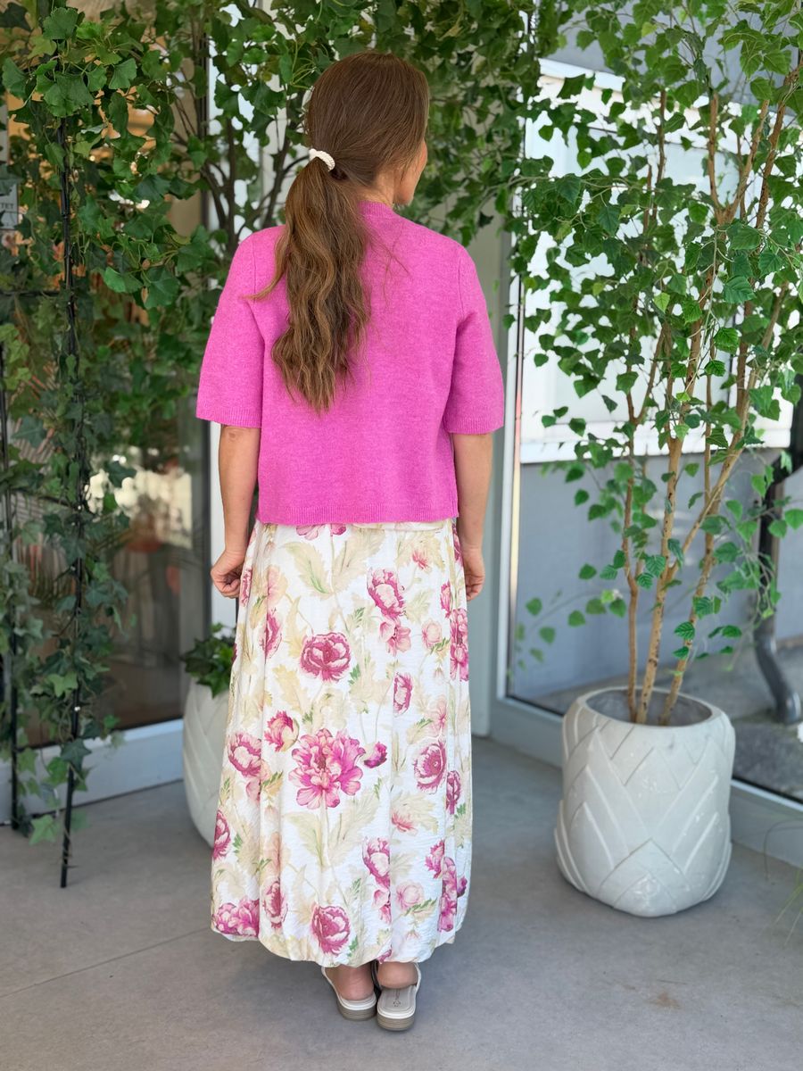 LIGA CARDIGAN 2/4 ERM - CERISE MELERT