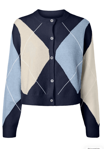 Hovedbilde SALLY KNIT CARDIGAN - NAVY CHECK