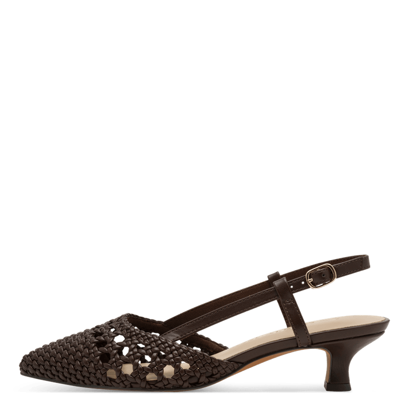 PUMPS FLETTET M/SLINGBACK - BRUN
