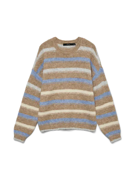 Hovedbilde KIRA GENSER M/STRIPER - CAMEL/BLÅ