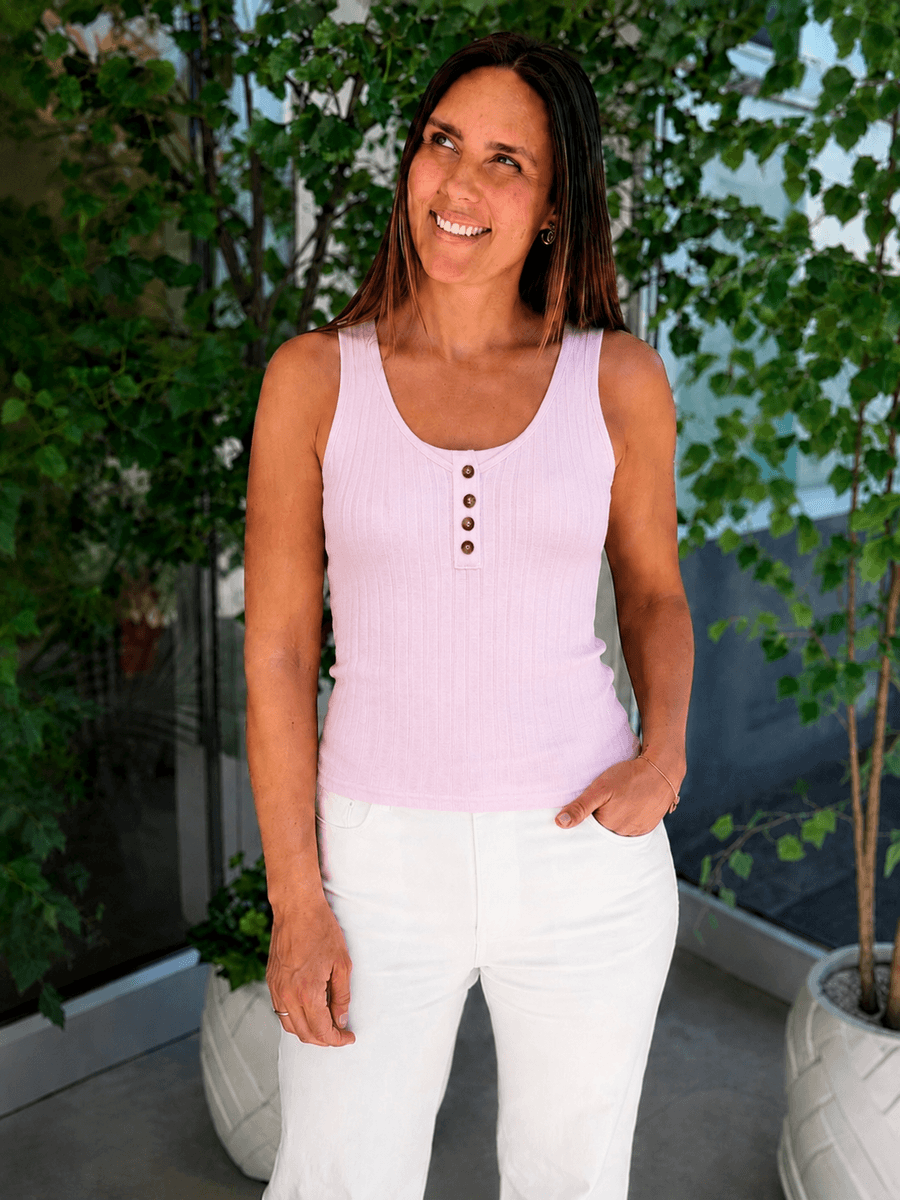 BASAC TOPP M/KNAPPER  - ROSA