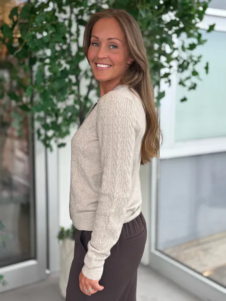 Hovedbilde KERRY CABEL KNIT CARDIGAN - SAND