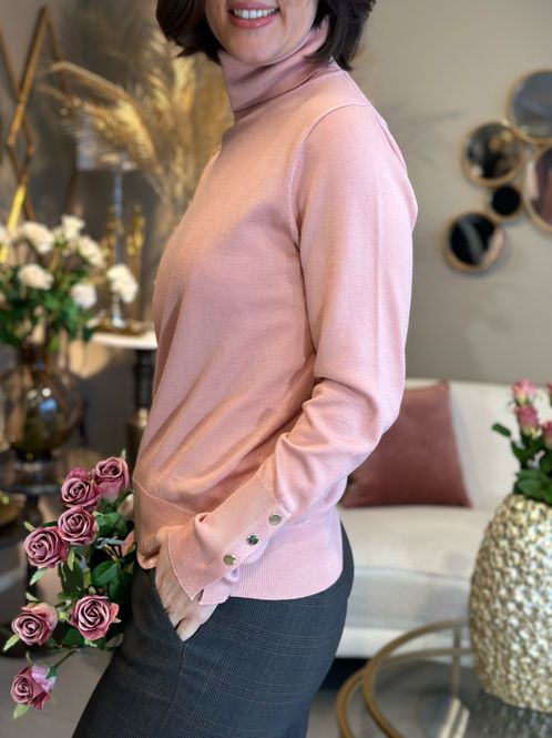 Hovedbilde KATIE POLOGENSER M/KNAPPER - MISTY ROSE