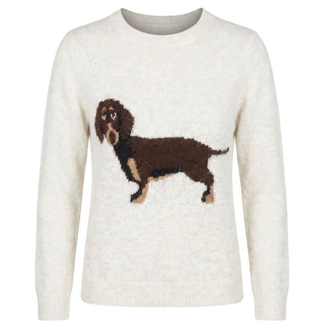 Hovedbilde DOG KNIT GENSER - OFFWHITE / BRUN