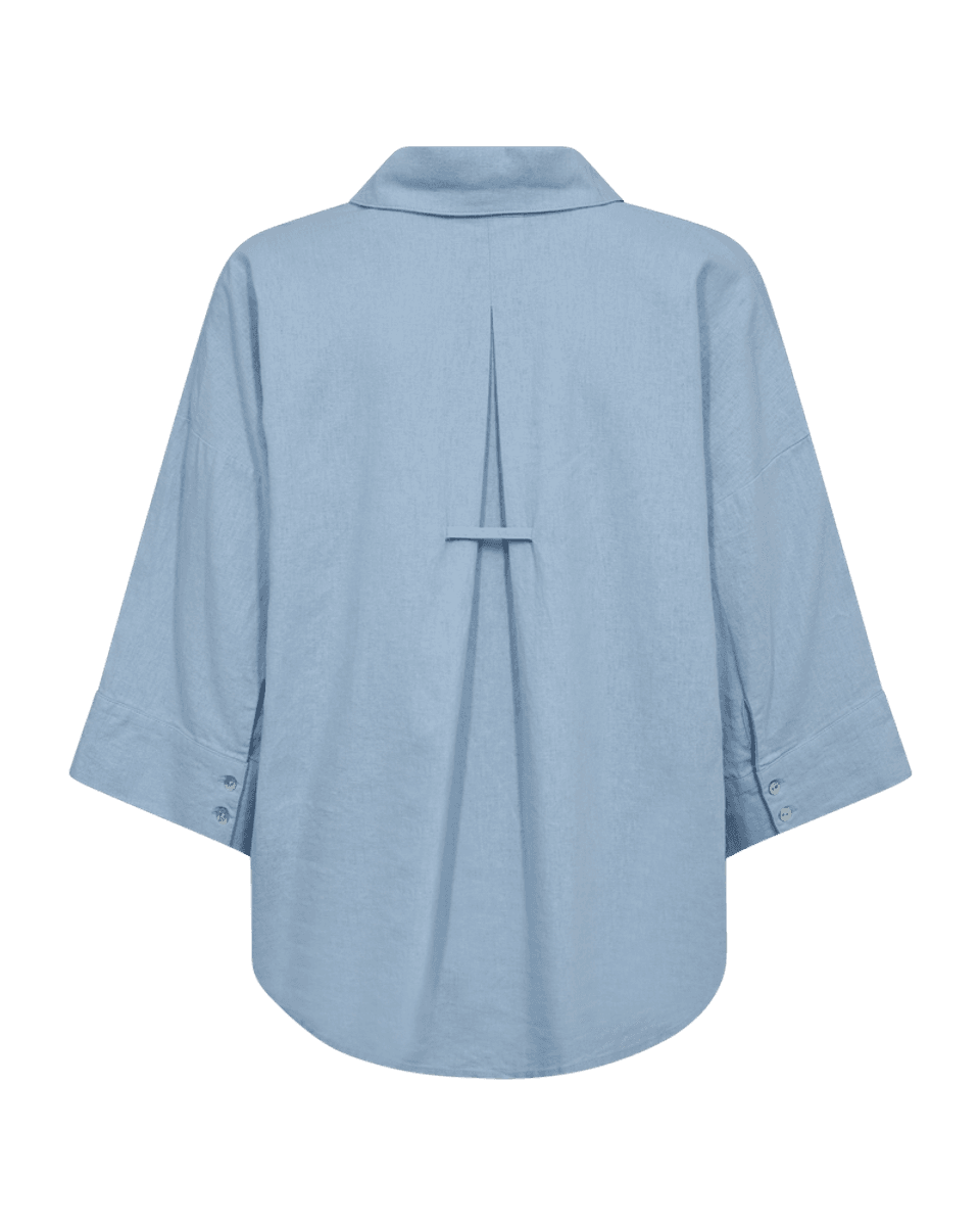 LAVA LIN/VISCOSE SKJORTE 3/4 ERM - BLUE BELL
