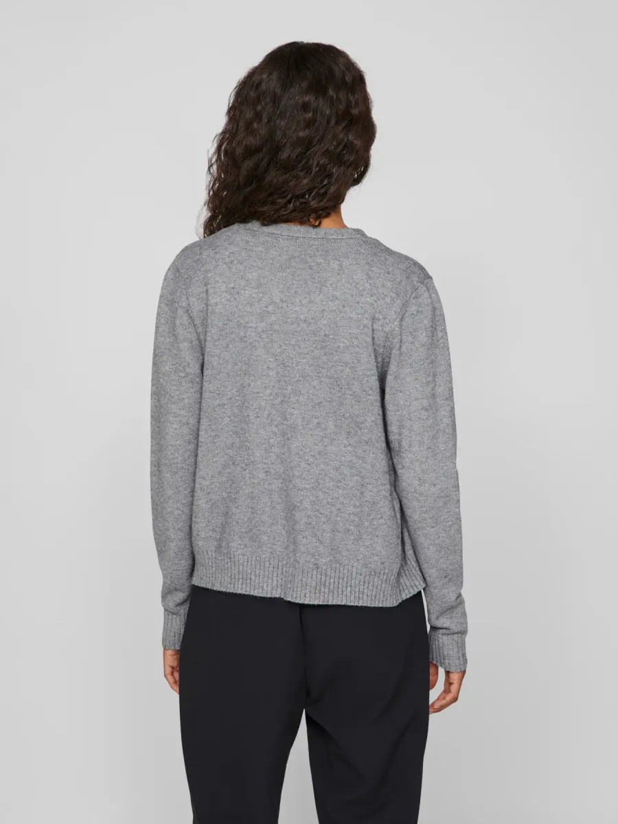 VIRIL SHORT CARDIGAN - GRÅ MELERT