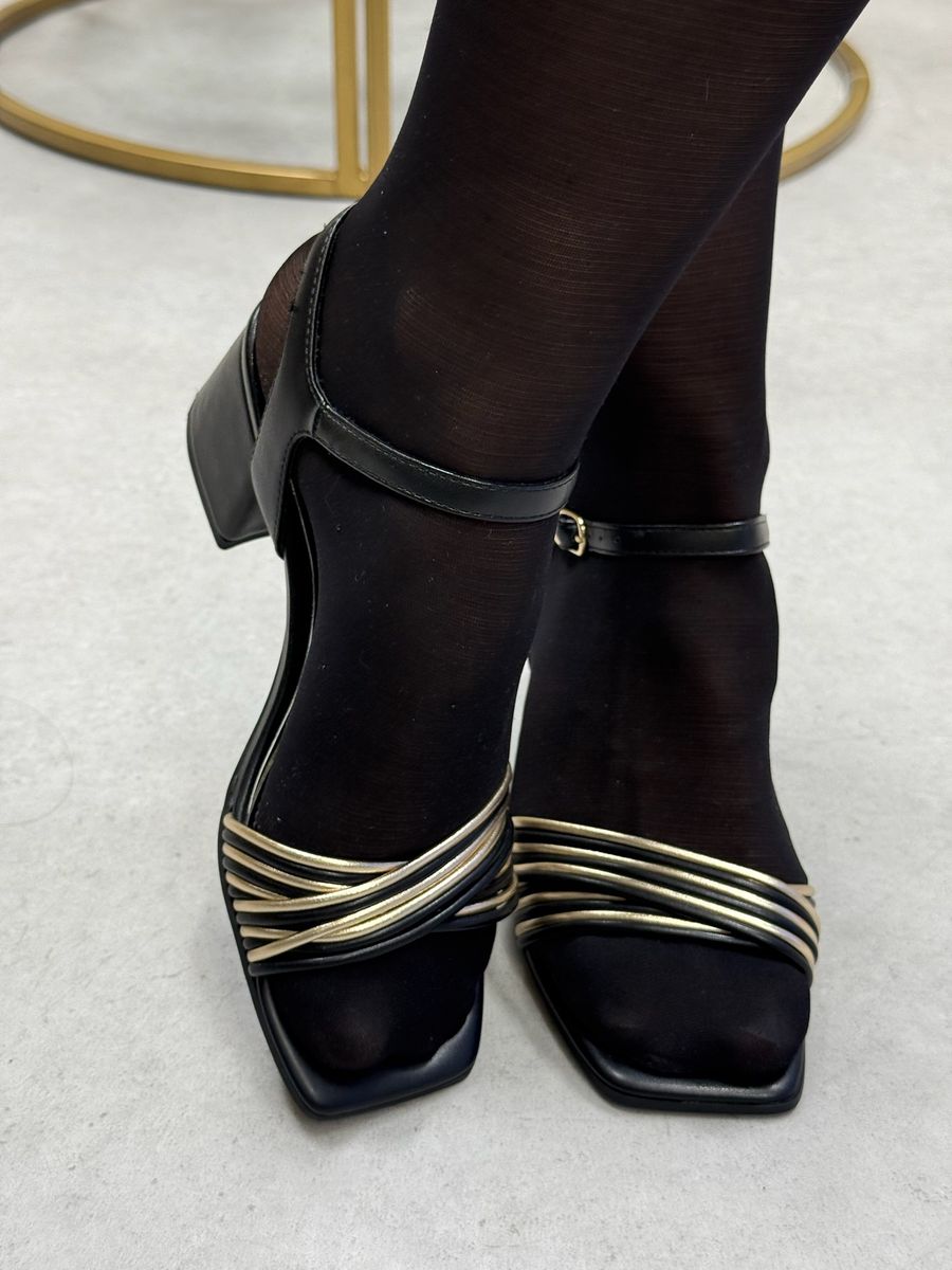 SANDALETT - SORT/GULL