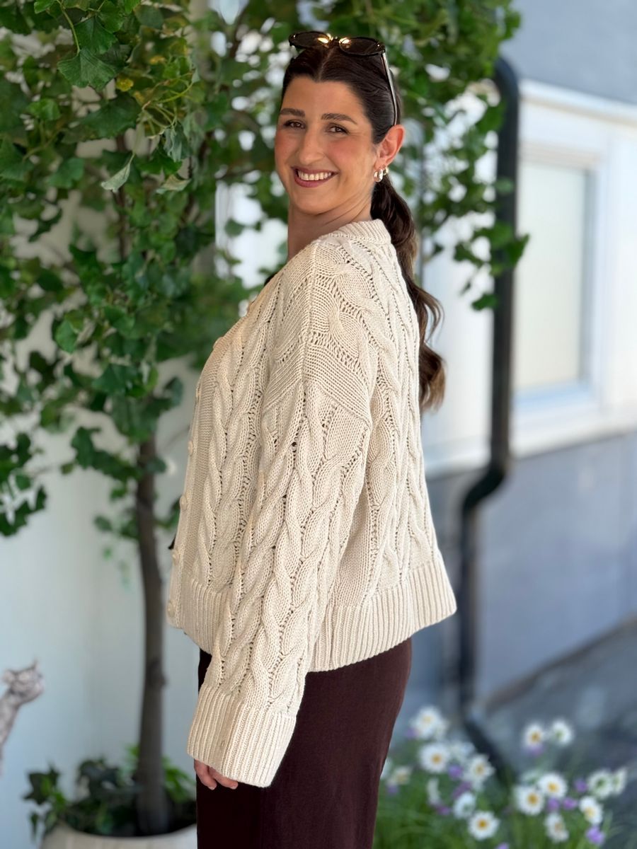 SVEA THEA CABEL CARDIGAN - CREAM