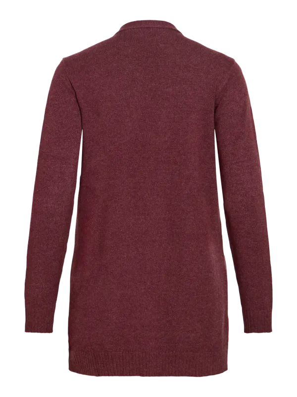 VIRIL CARDIGAN LANG - PLOMME MELERT