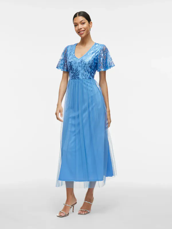 ULRICANA PALJETT KJOLE - BLISSFUL BLUE