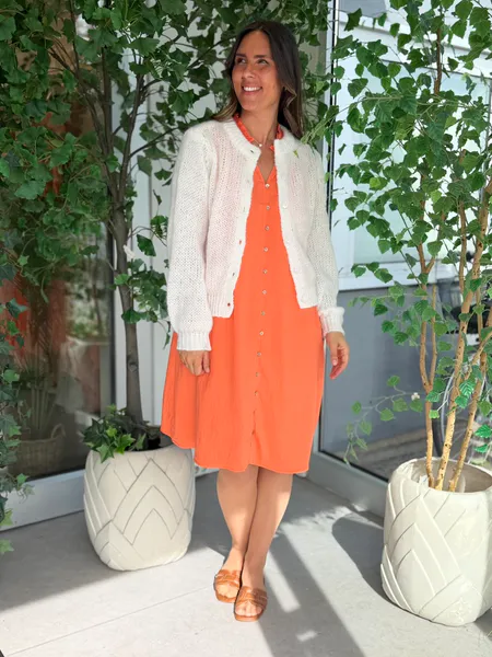 Hovedbilde SALLY ERMLØS KJOLE - ORANGE