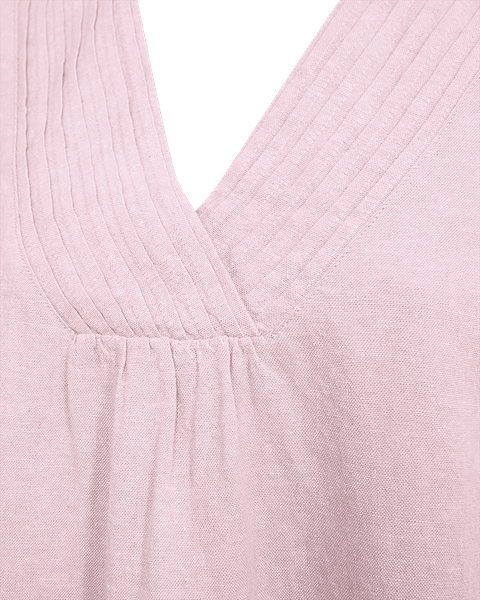 Hovedbilde LAVA LIN/VISCOSE ERMLØS KJOLE M/ V-HALS - ROSA