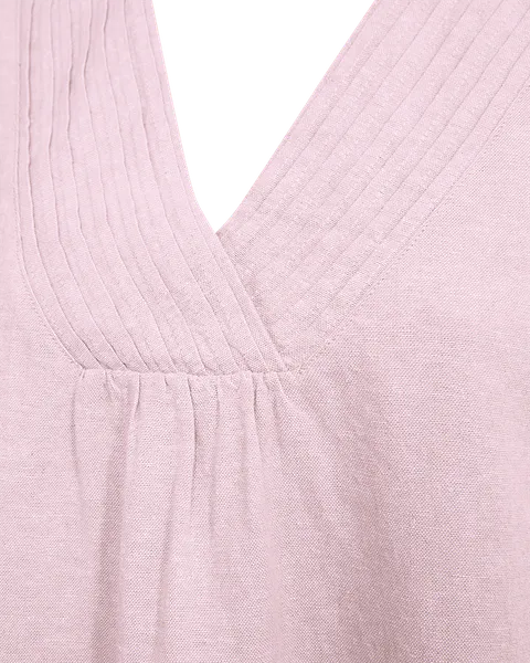 Hovedbilde LAVA LIN/VISCOSE ERMLØS KJOLE M/ V-HALS - ROSA