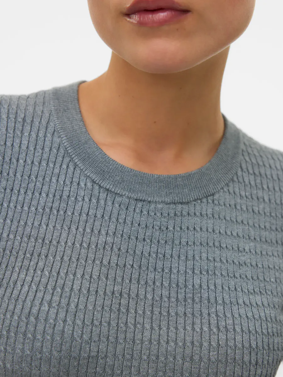 SILJE GENSER KORT ERM - GRÅ MELERT