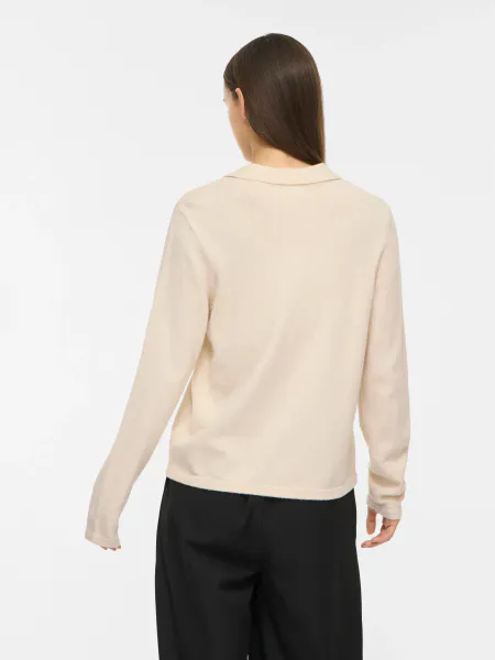 Hovedbilde VIRIL POLOGENSER M/KRAGE - CREAM MELERT