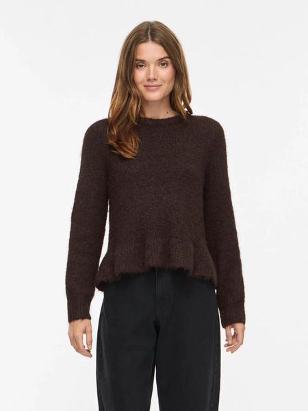 Hovedbilde BOWS KNIT GENSER M/VOLANG - BRUN MELERT