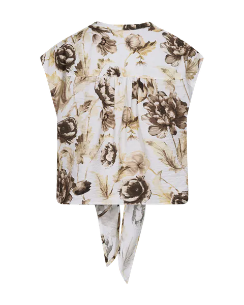 Hovedbilde MAISE BLUSE M/KNYTING - BRUNE BLOMSTER