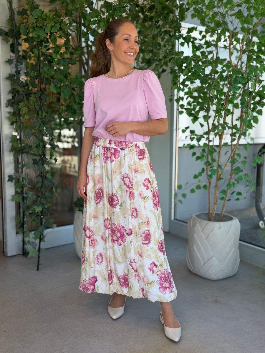 FENJA T-SHIRT M/PUFFERM - ROSA