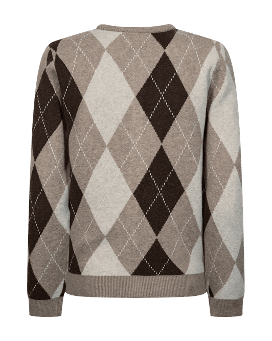 Hovedbilde SIBYLL CARDIGAN M/ARGYLE - TAUPE / BRUN