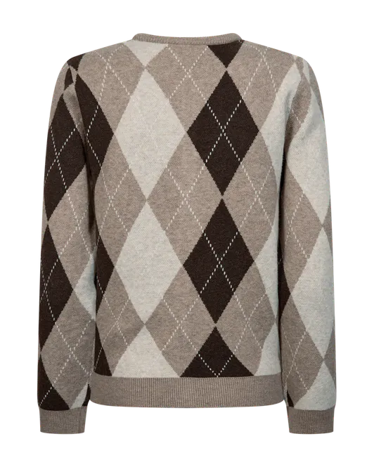Hovedbilde SIBYLL CARDIGAN M/ARGYLE - TAUPE / BRUN