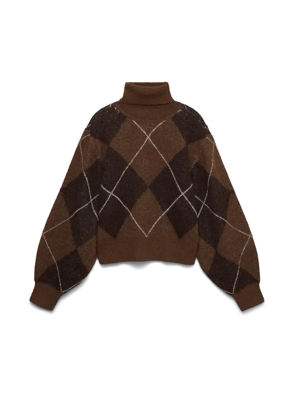 DARLA ROLL NECK GENSER - BRUN/BRUN