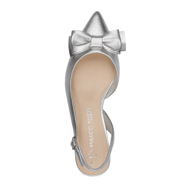 Hovedbilde PUMPS M/SLINGBACK & BOW - SØLV