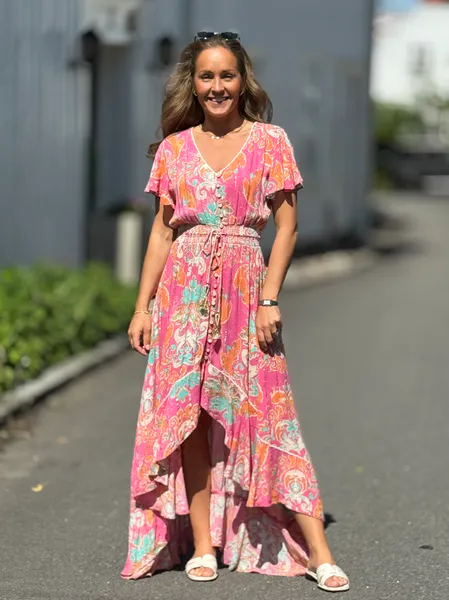 Hovedbilde LAST QUEEN KJOLE M/KORT ERM - ROSA/PRINT