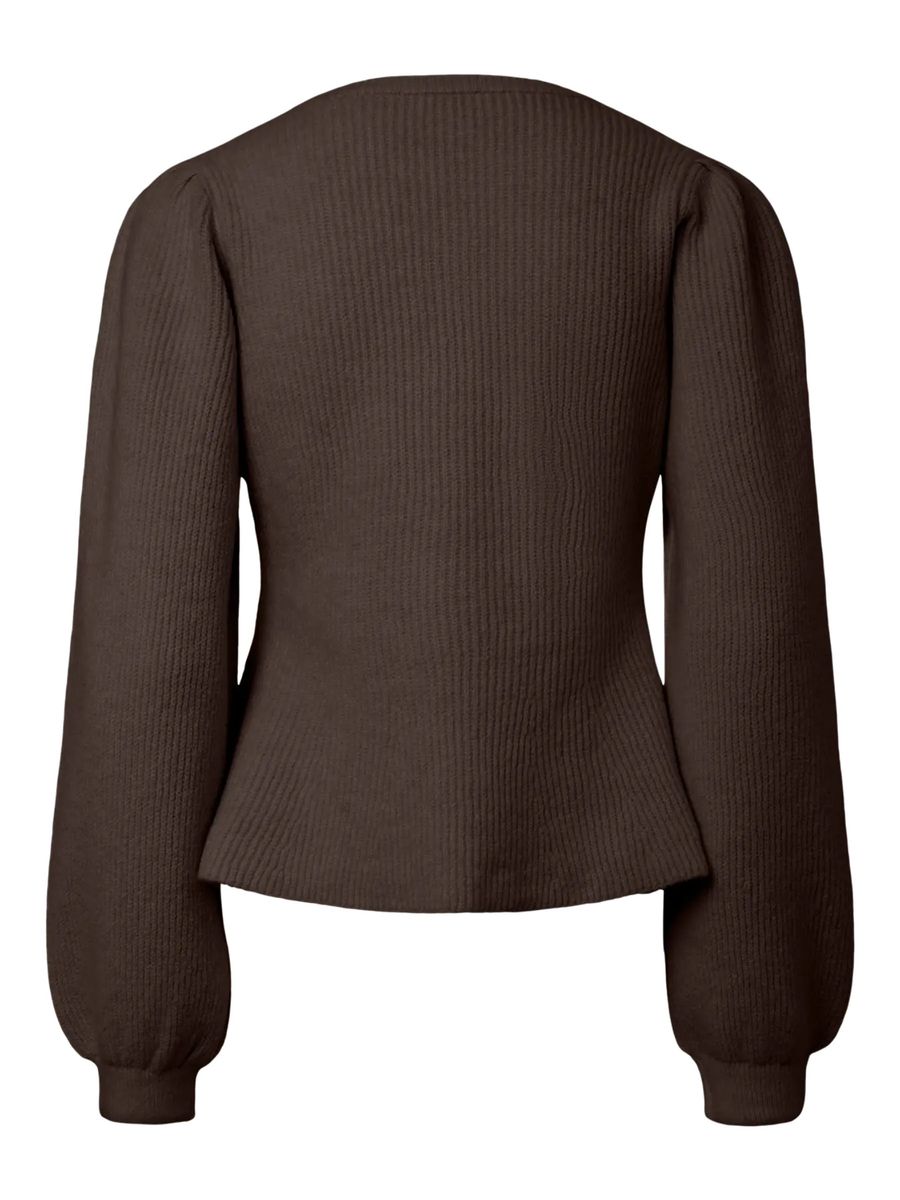SILLY CARDIGAN M/ PUFF & LANG ERM - BRUN