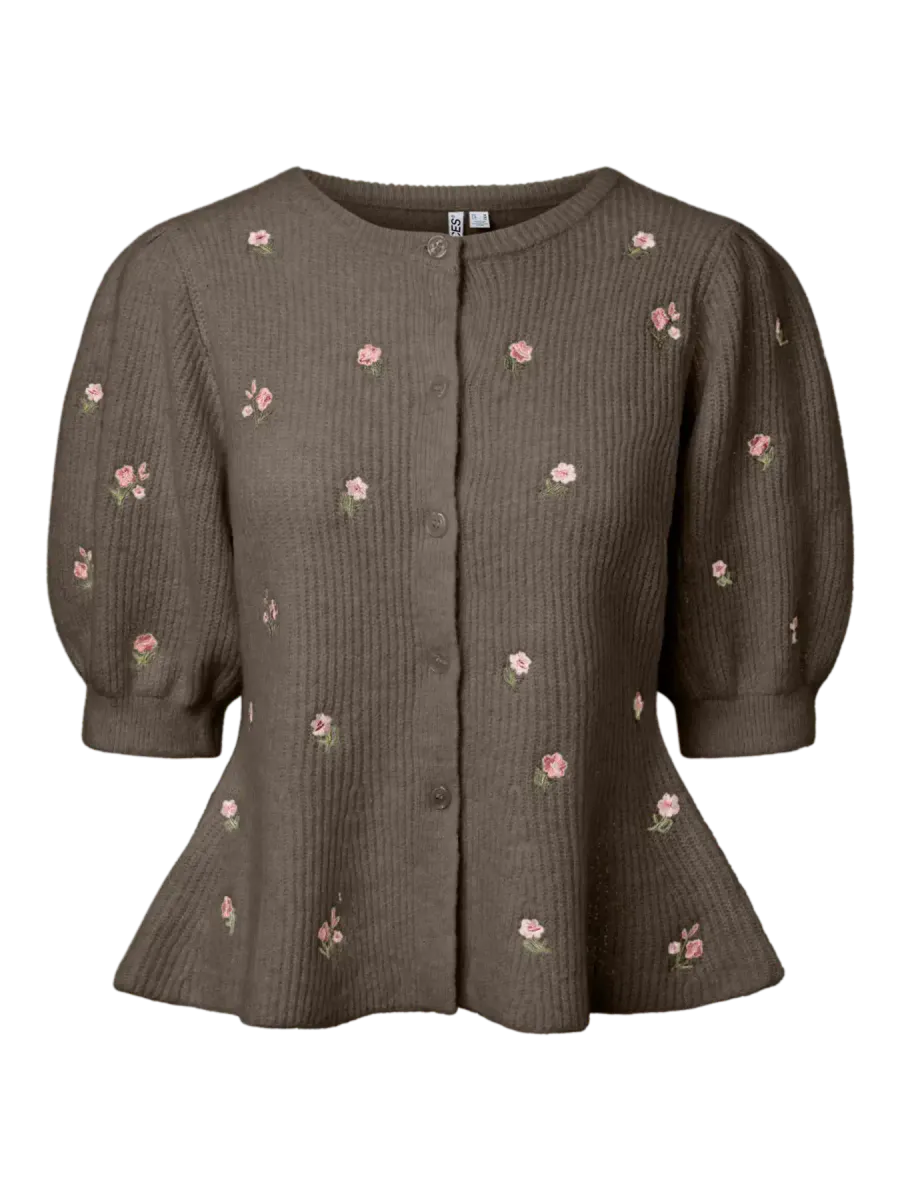 SILLY CARDIGAN M/ BLOMSTER - MULVARP/ROSA