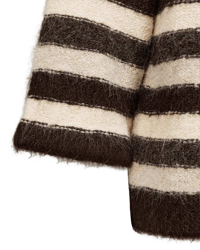 LULU GENSER M/STRIPER - BRUN/CREAM